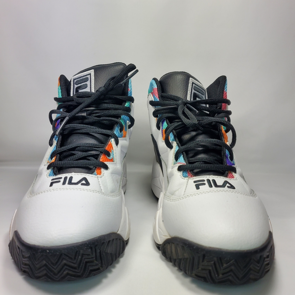 Pre Loved Fila 1BM01084-175 Men's White Black Multi Lace Up Athletic Basketball